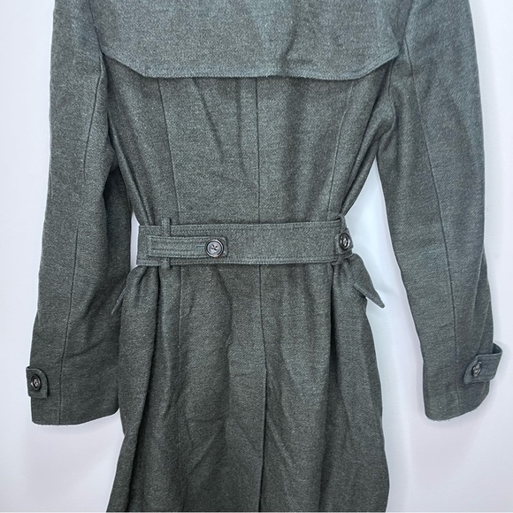 Banana Republic Grey Wool Trench Pea Coat with belt Size Medium - Picture 8 of 15